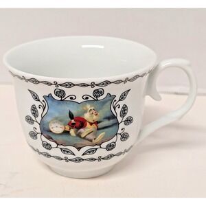 Alice In Wonderland Disney Ceramic Tea Cup White Rabbit / Queen of Hearts  8 oz